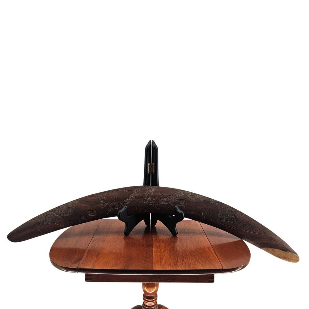 Hand Carved Wooden Boomerang Australian Aboriginal Art‎ Hunting Tool Decor Gift